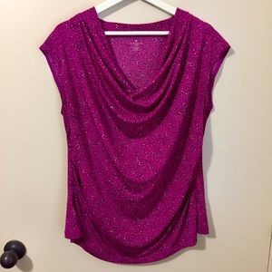 Worthington Magenta Animal Print Top sz 1X